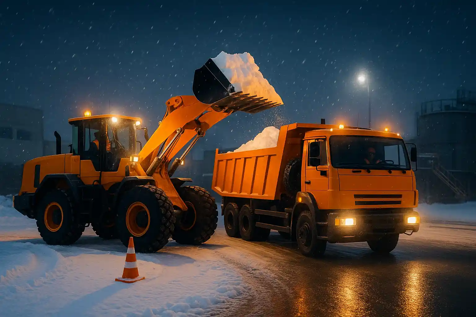 Уборка и вывоз снега погрузчиком в Минске — аренда с водителем