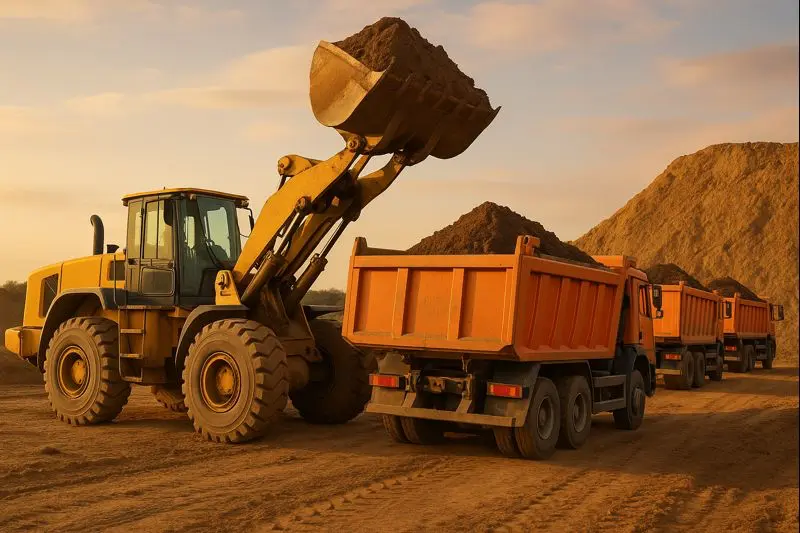 Количество самосвалов под погрузчик — погрузка грунта фронтальным погрузчиком в самосвалы