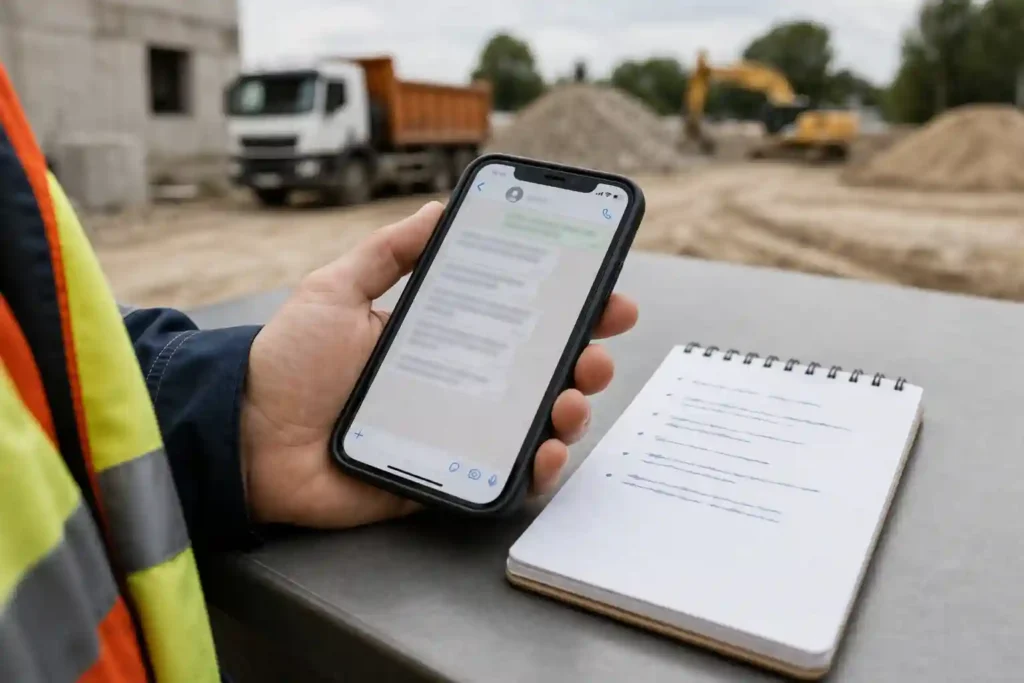 Мини-ТЗ на самосвал: адрес, материал, объём и условия заезда для расчёта рейсов без перегруза