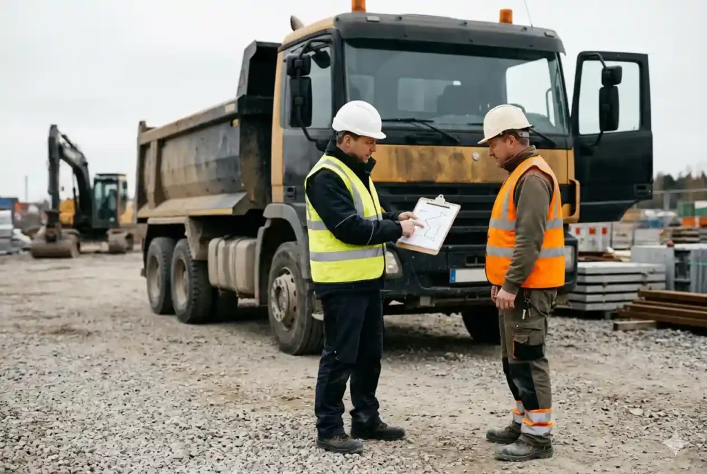 Пример расчёта рейсов самосвала: плечо рейса, погрузка и разгрузка